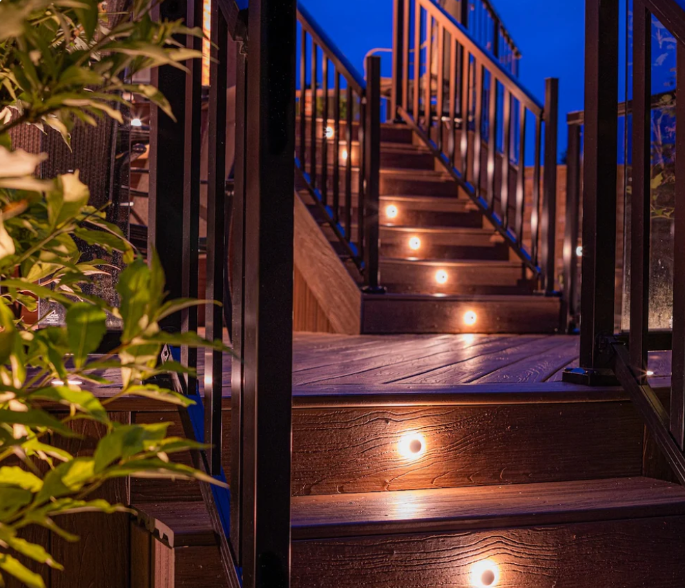 Outdoor lighting in Sarnia illuminating stairs